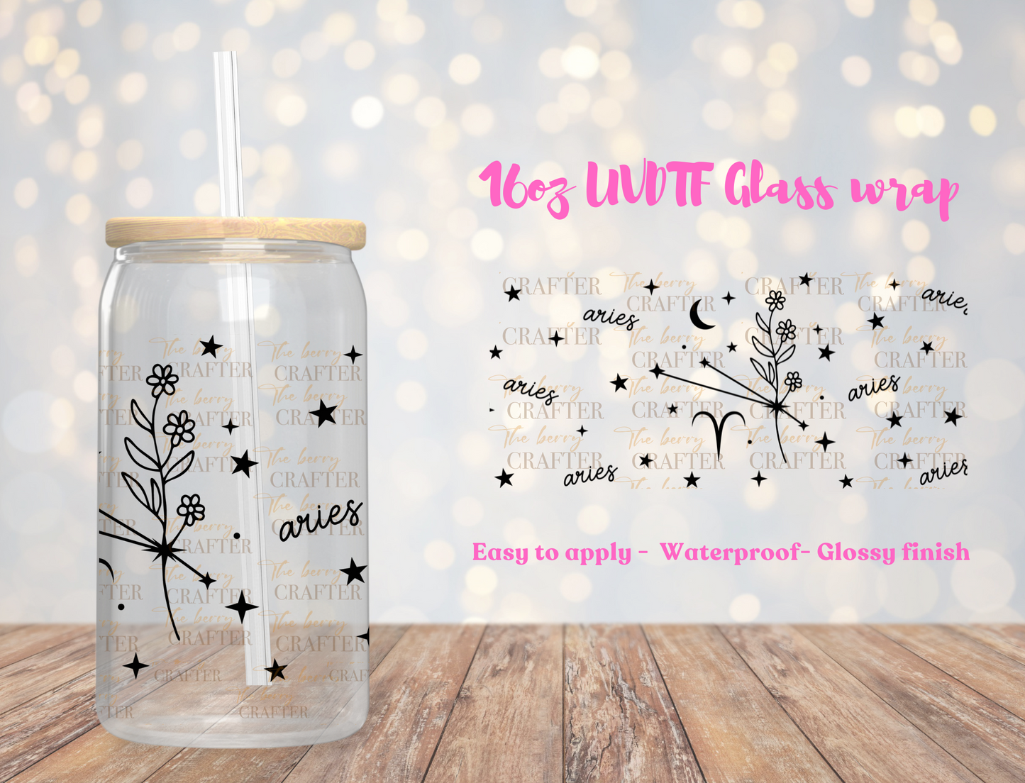 #365 Aries Zodiac Sign UVDTF Wrap