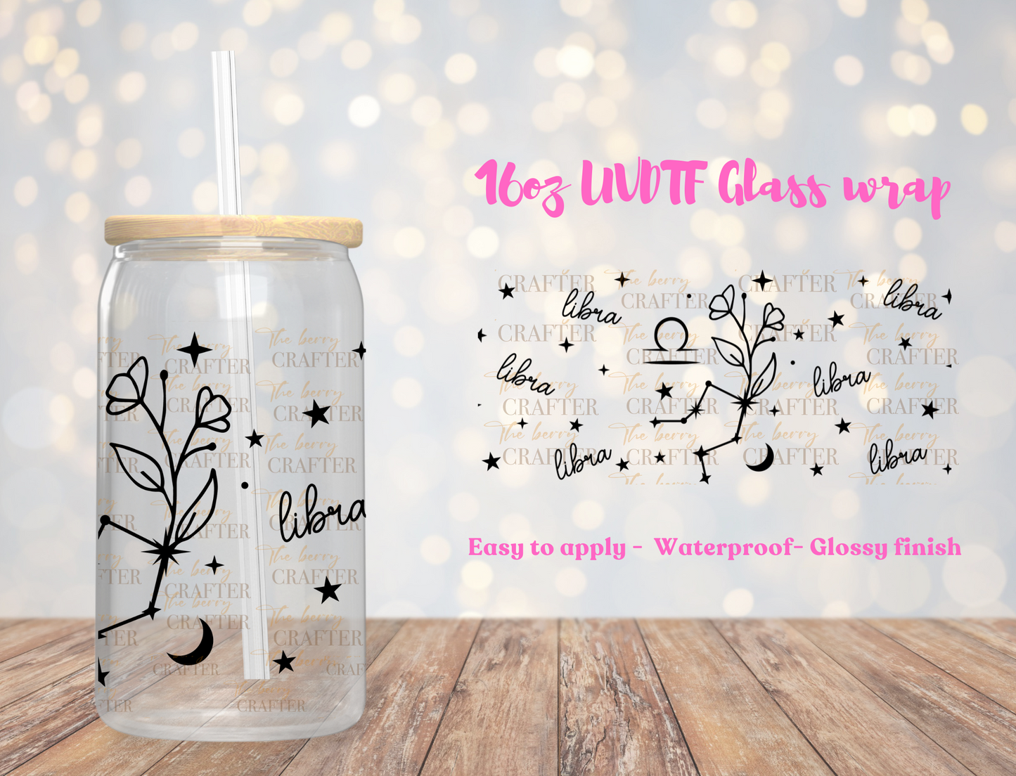 #68 Libra Zodiac sign UVDTF Wrap