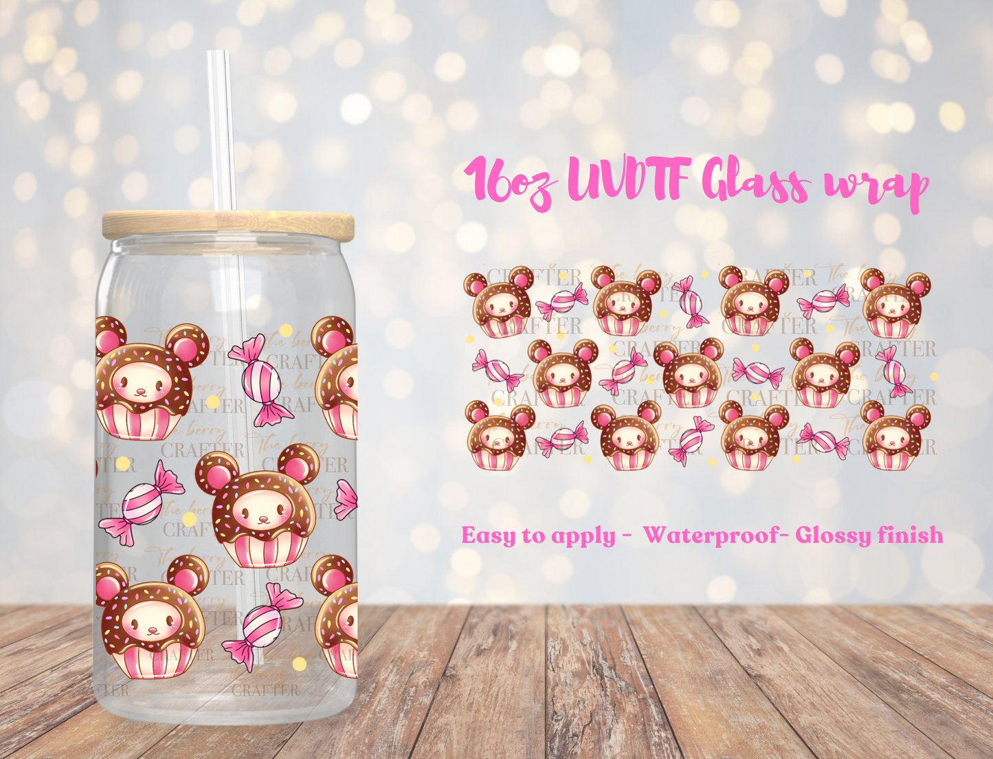 #153 Cupcakes kitty & candy UVDTF Wrap