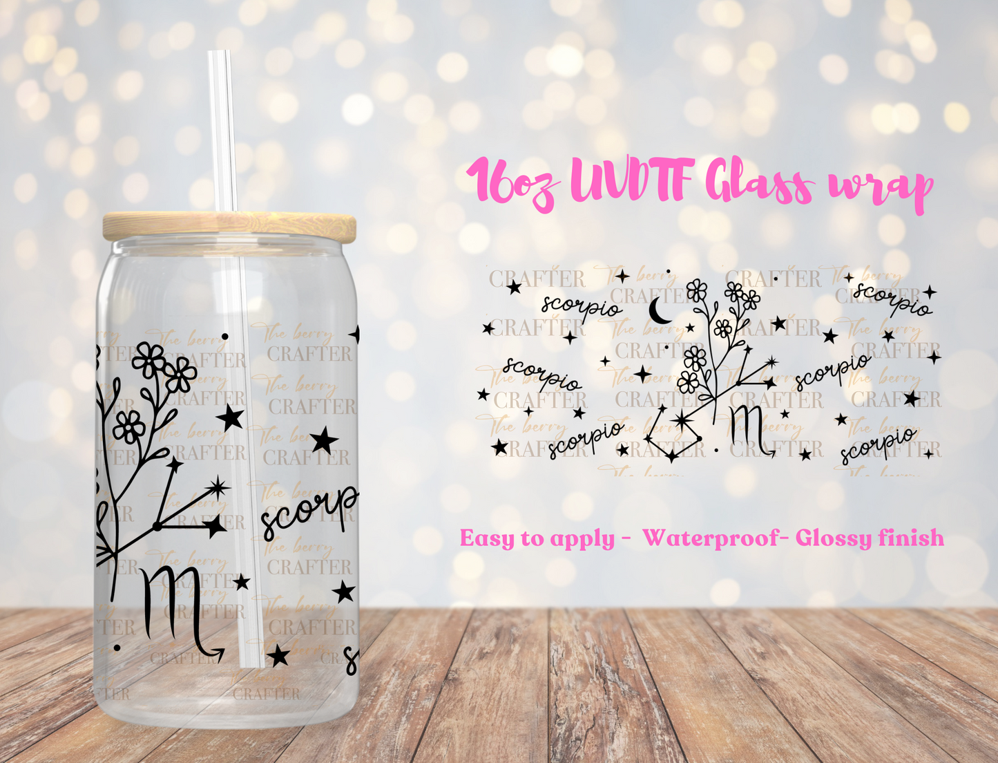 #329 Scorpio Zodiac sign UVDTF Wrap