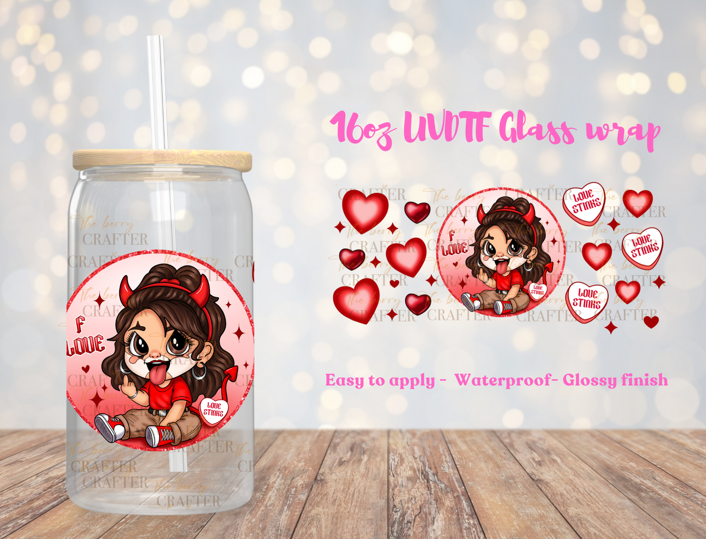 #535 F love UVDTF Wrap