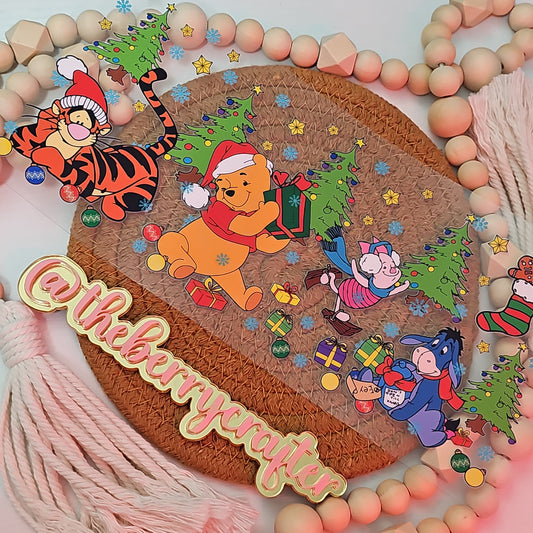 #622 Christmas winnie and friends v2 with gifts UVDTF Wrap