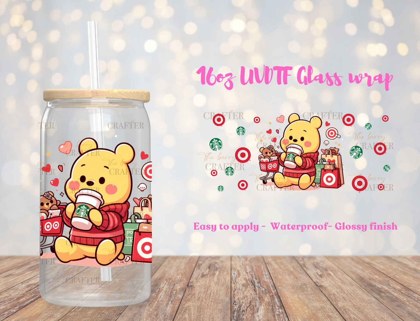 #274 Target Pooh with starbies UVDTF Wrap