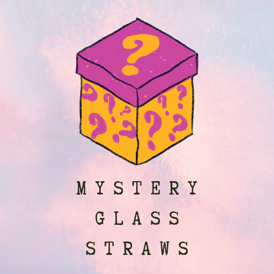 20 Mystery colors of Glass Straws (Random/Mixed)