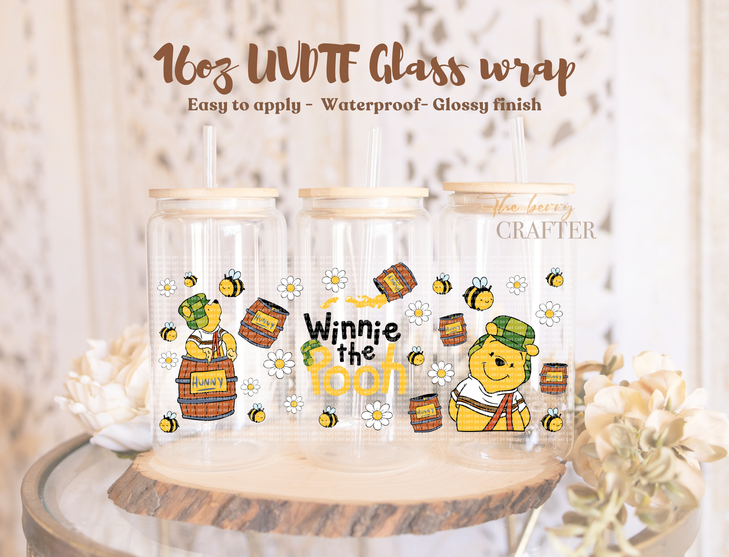 #547 winnie the pooh chanfles UVDTF Wrap