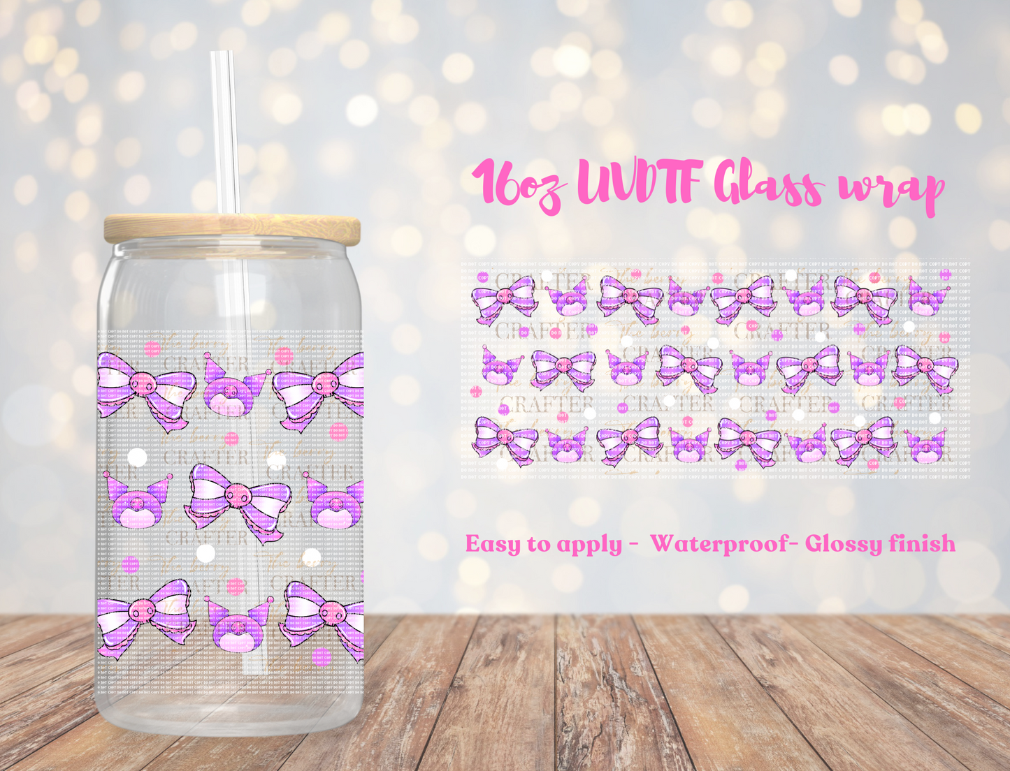 #13 Purple kawaii coquette UVDTF Wrap