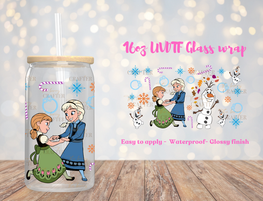 #382 Frozen v2 Elsa, Ana & Olaf  UVDTF Wrap