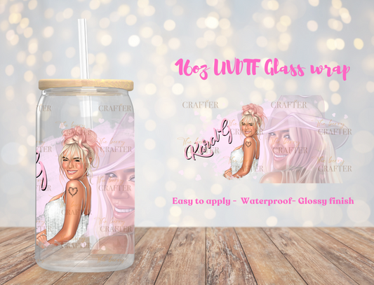 #113 Karol G MSB pink hair BS UVDTF Wrap
