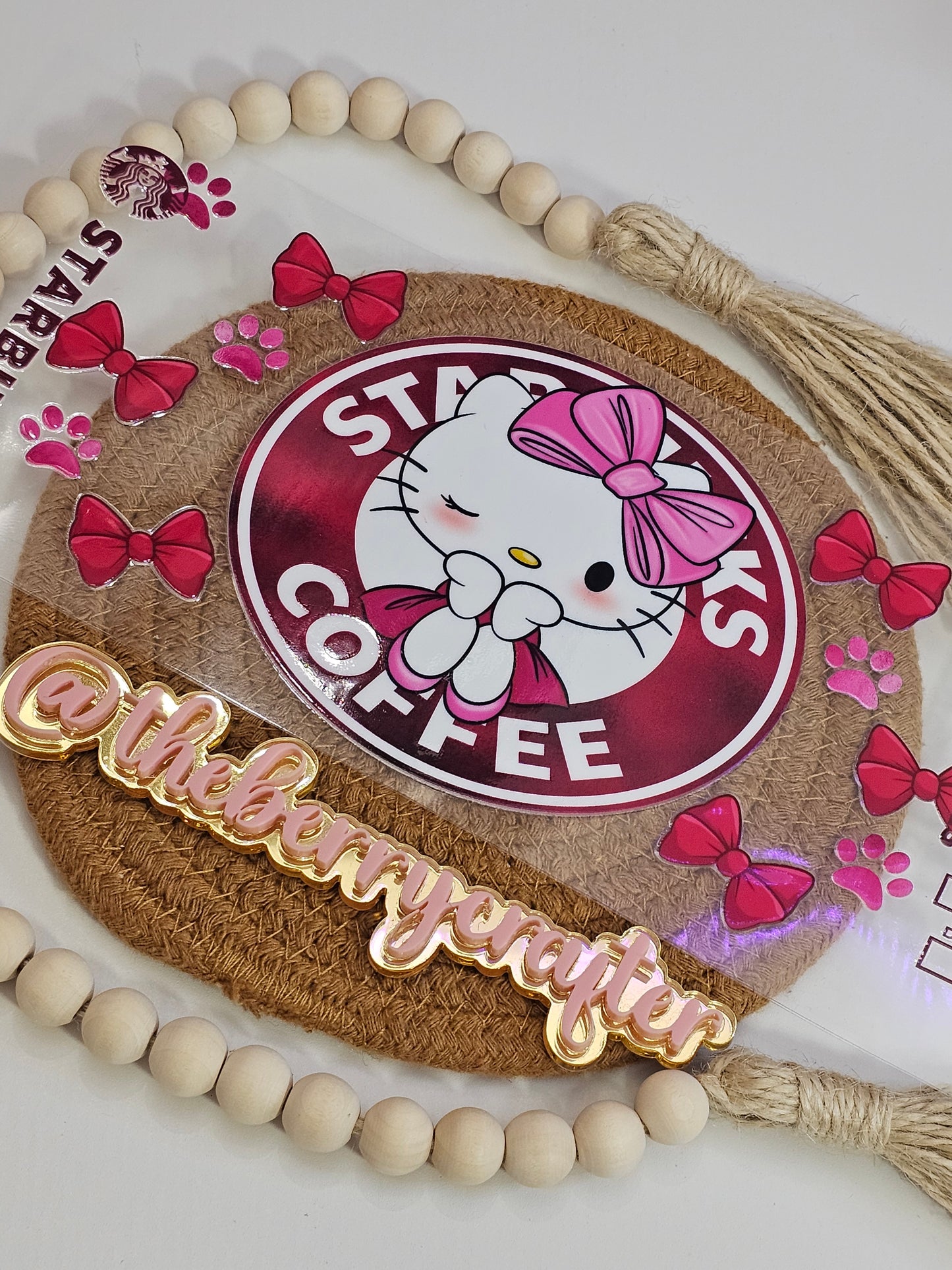 #44 Hello Kitty pink starbies UVDTF Wrap